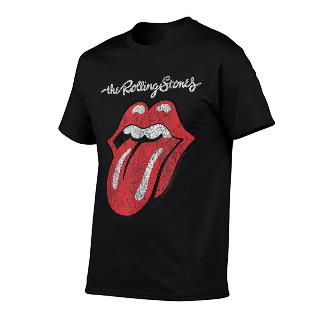 Rolling Stones Official Script Tongue  Heathered Texture T-Shirt