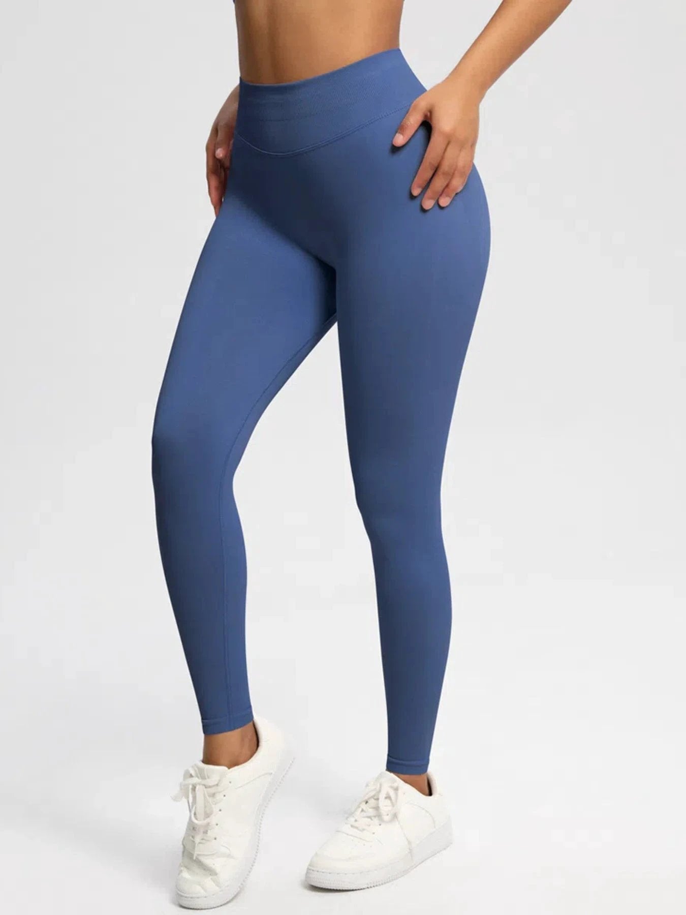 Sexy High Elastic Women's Solid Tights High Waist Workout Yoga Leggings, Scrunch Butt Lifting Elastic Pants, Tummy Control Butt Lifting Workout Yoga Athletic Pants