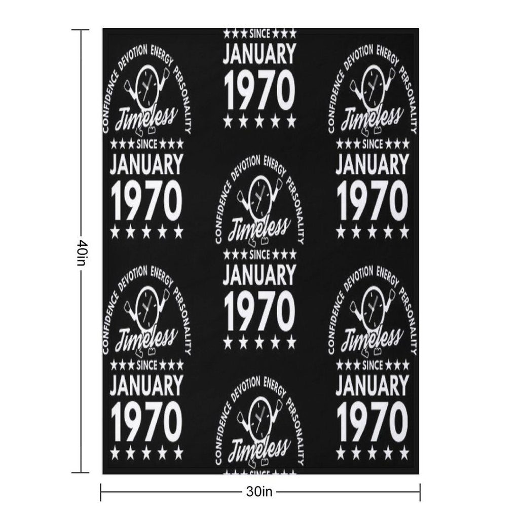 January Birthday Timeless Person - White Text Throw Blanket