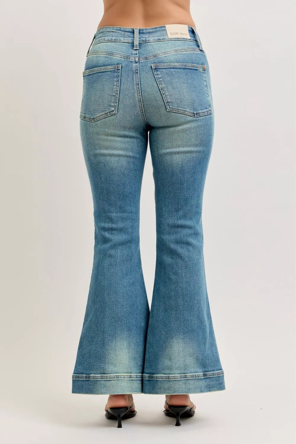 Women's High Waist Flare Jeans Vintage Wash