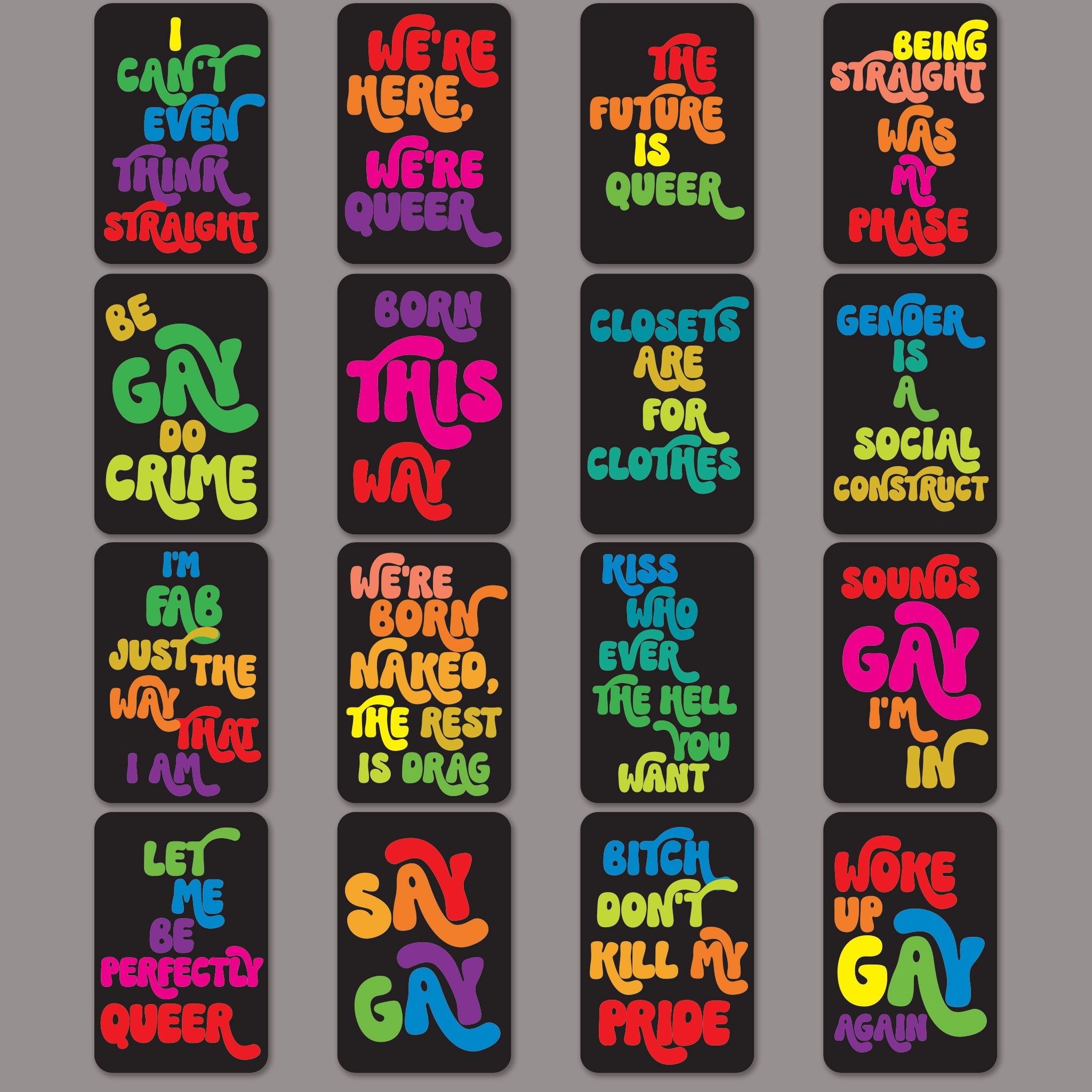 Queer Affirmation Cards, Deck of 16