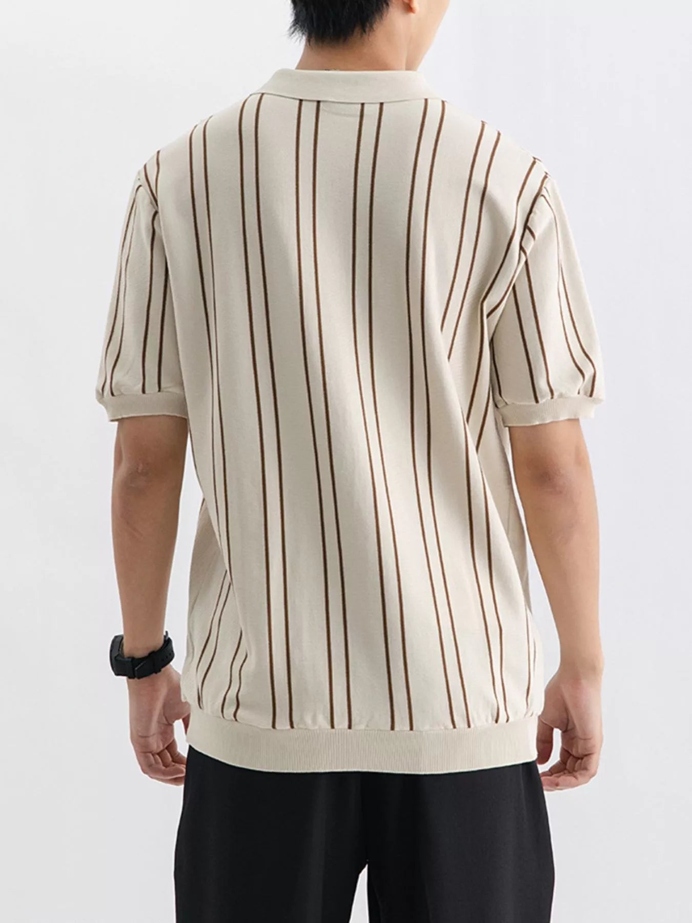 Men's Plus Size Striped Casual Fit Polo