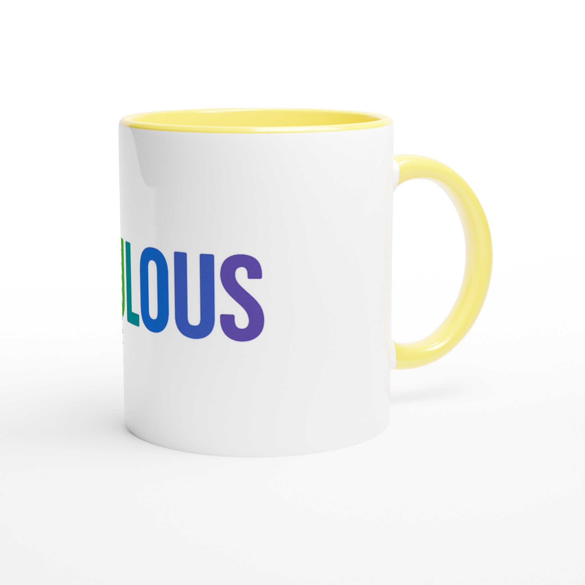 FABULOUS White 11oz Ceramic Mug with Color Inside