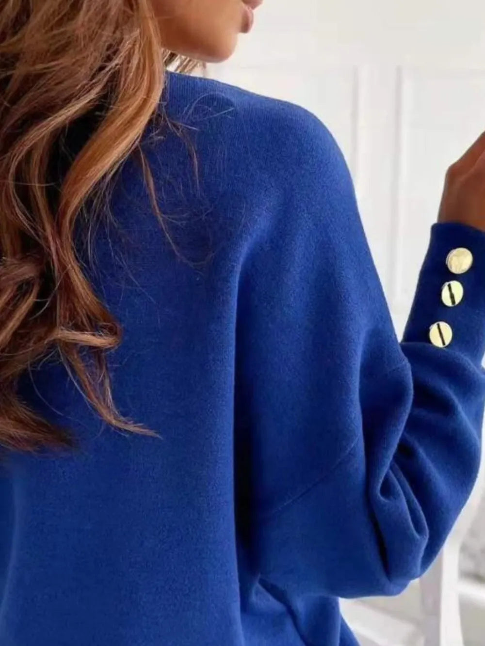 V-Neck Long Sleeve Women's Sweatshirt