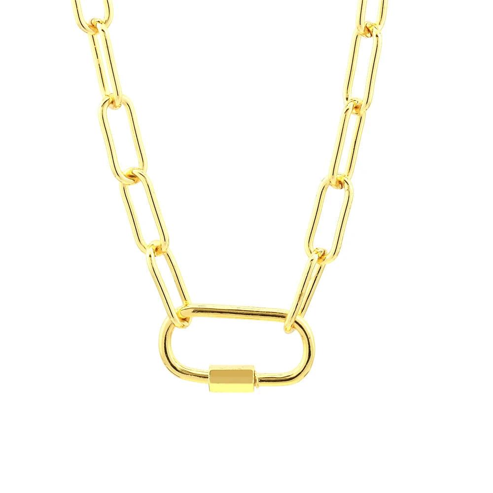 Design Screw Buckle Oval Pendant Necklace For Men