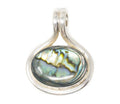 Vintage Mexico Designer Paua Abalone Shell Southwestern Sterling Silver Pendant