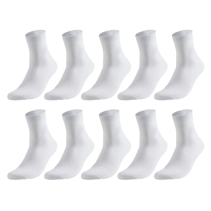 10 Pairs Men'S Cotton Socks New Style Black Business Men Socks Soft Breathable Summer Winter for Male Socks plus Size 38-47