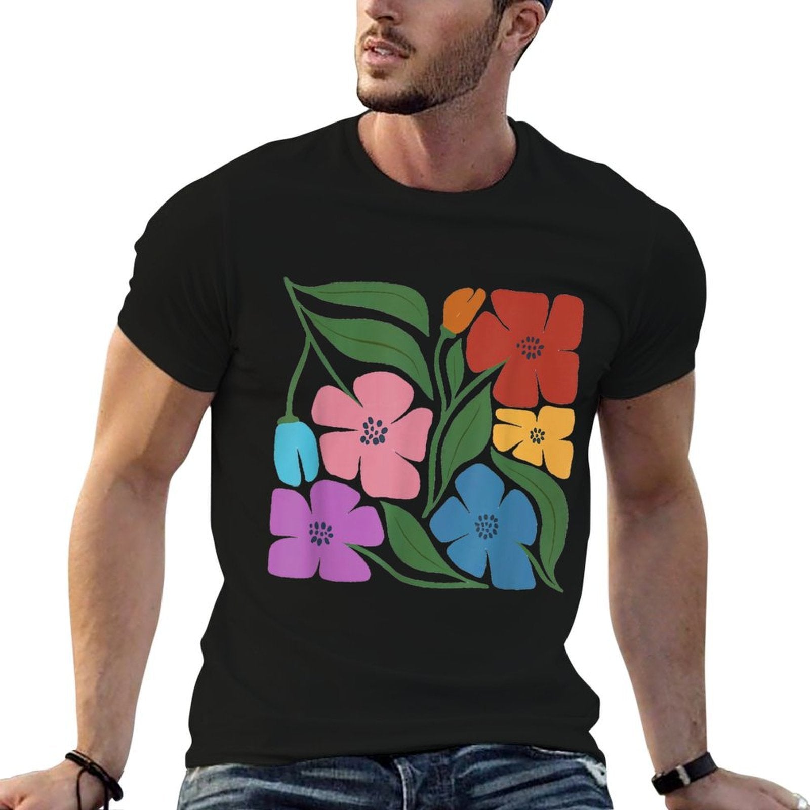 Subtle Pride Wildflower Gay Pride Floral Subtle Queer Pride  Summer-ready Fabric T-Shirt