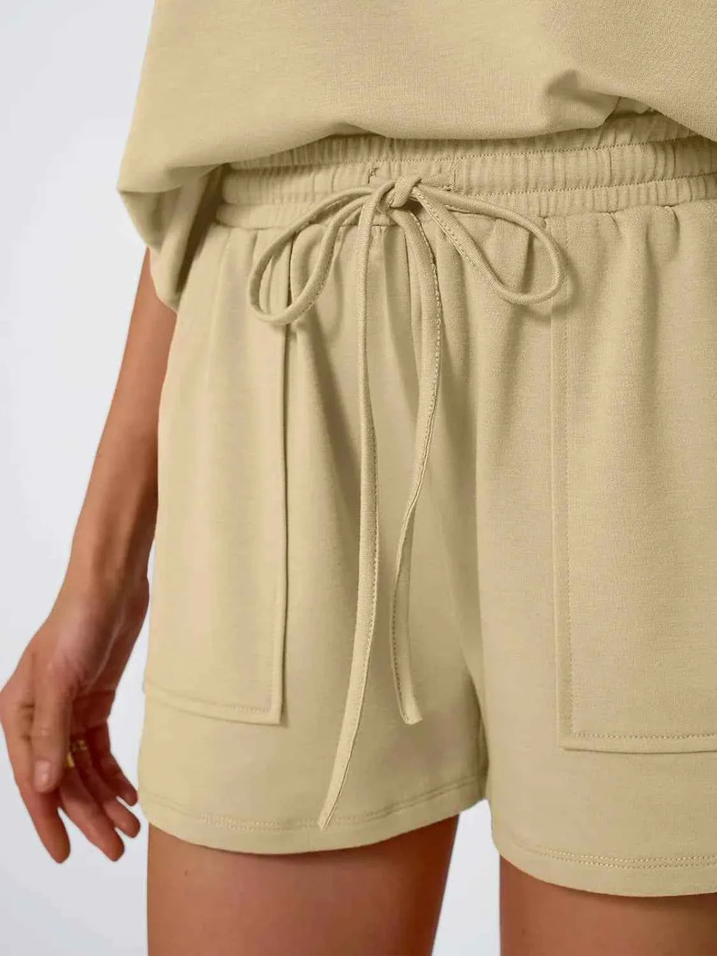 Round Neck Two-Piece Set - Drop Sleeve Design