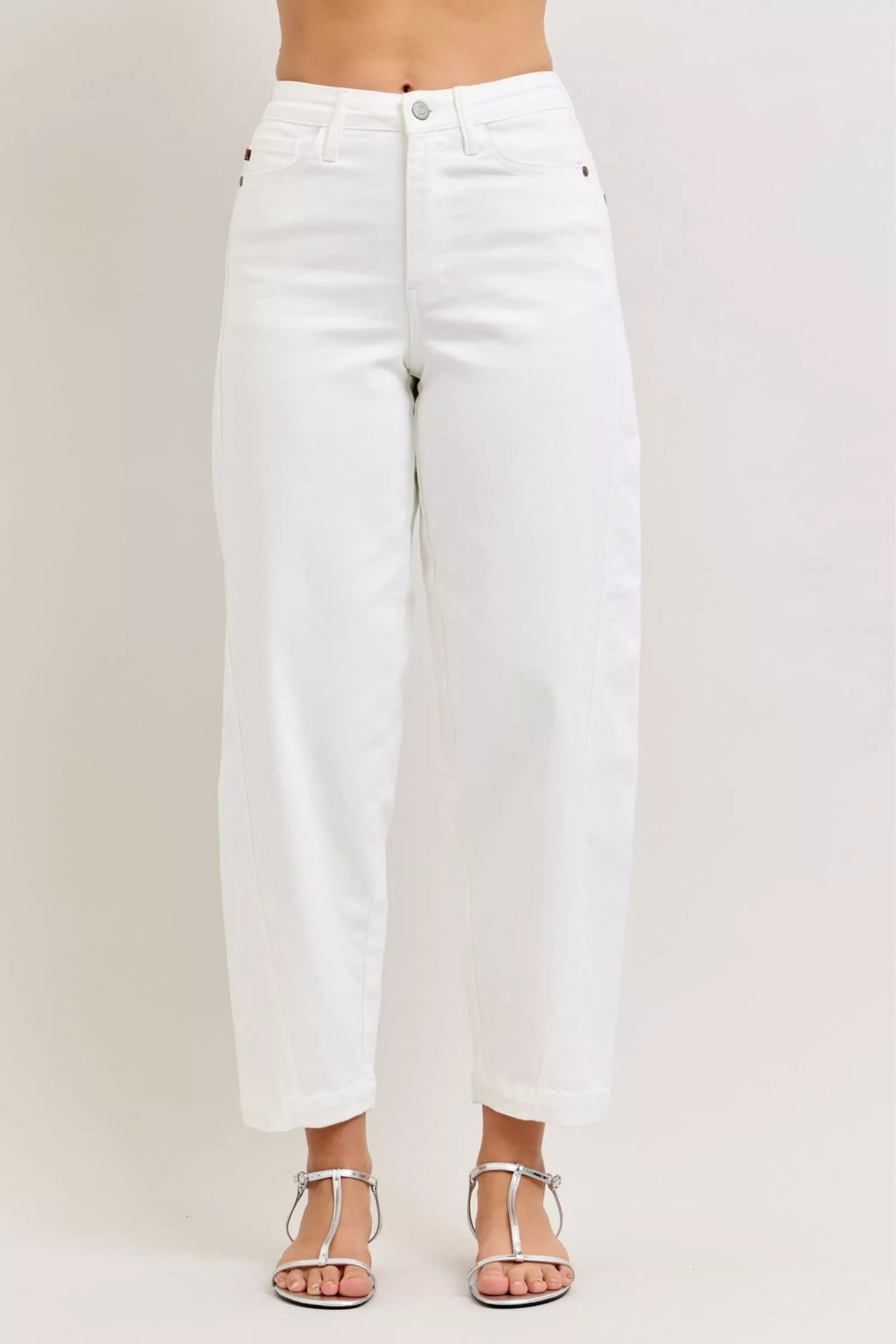 Judy Blue High-Waisted Rigid Magic Panel Barrel Jeans For Women - Flattering Fit, Comfortable Denim