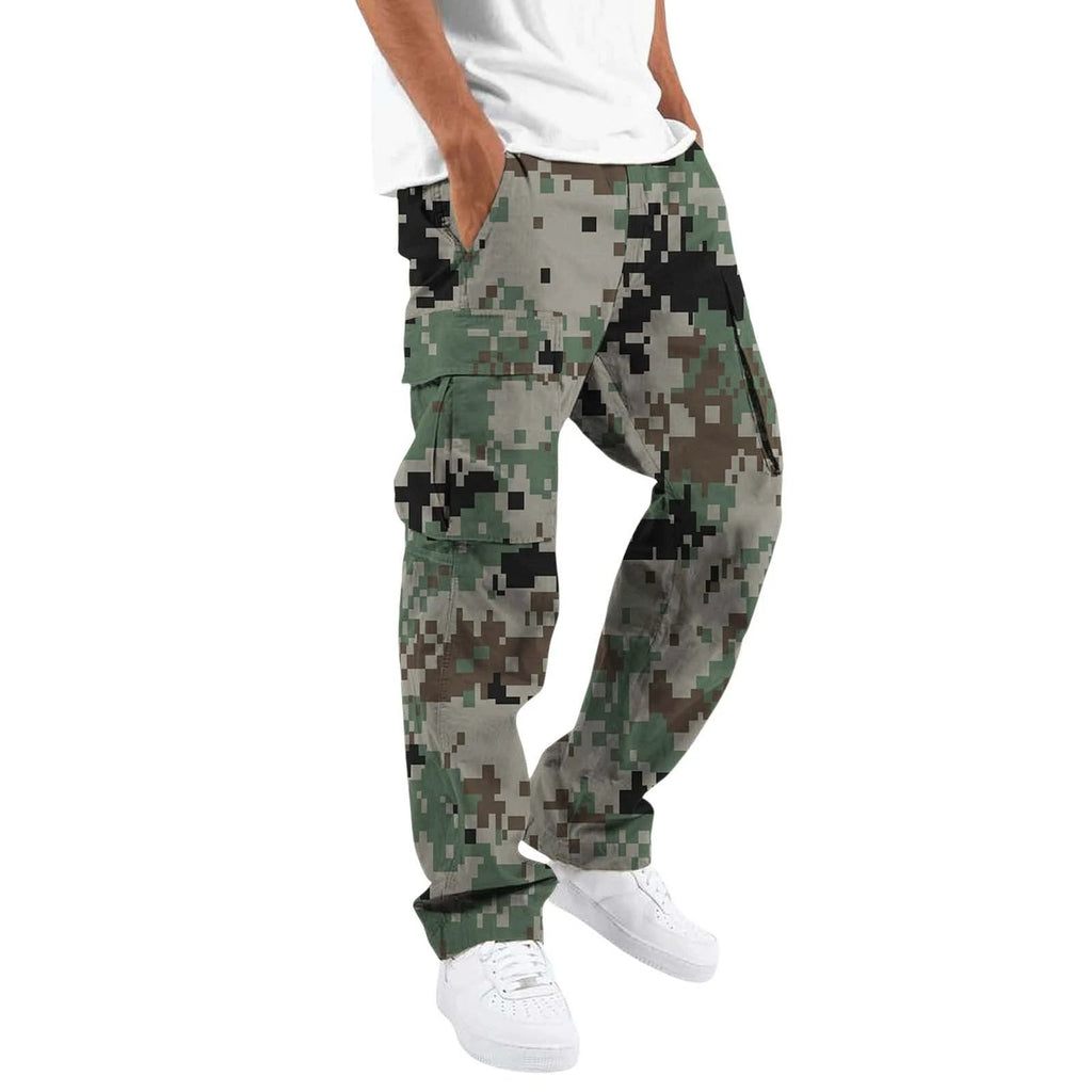 Fashion Camouflage cargo Men's Printing Fashion Outdoor Overalls Straight Rope Overalls Men's Clothing Men's Pants Casual