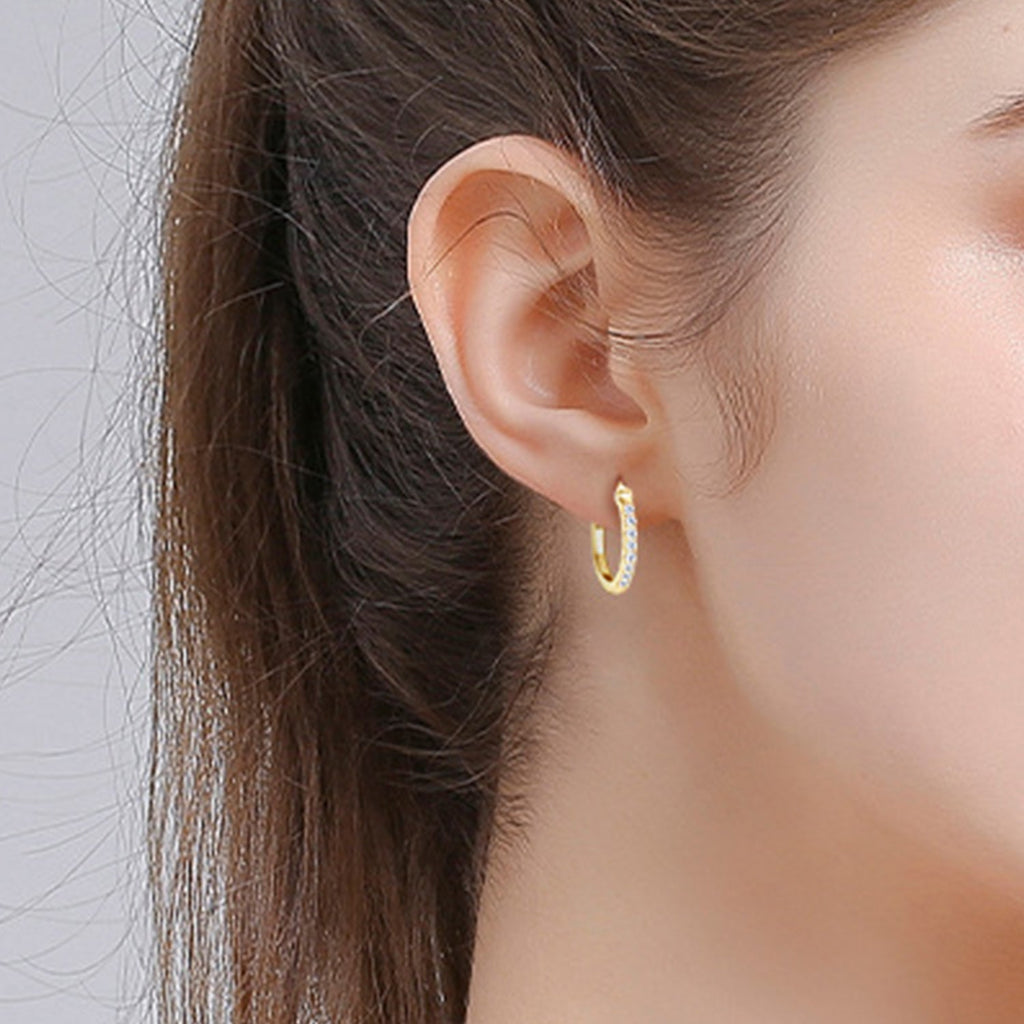 Pure Sterling Silver Sparkala™ Huggie Earrings