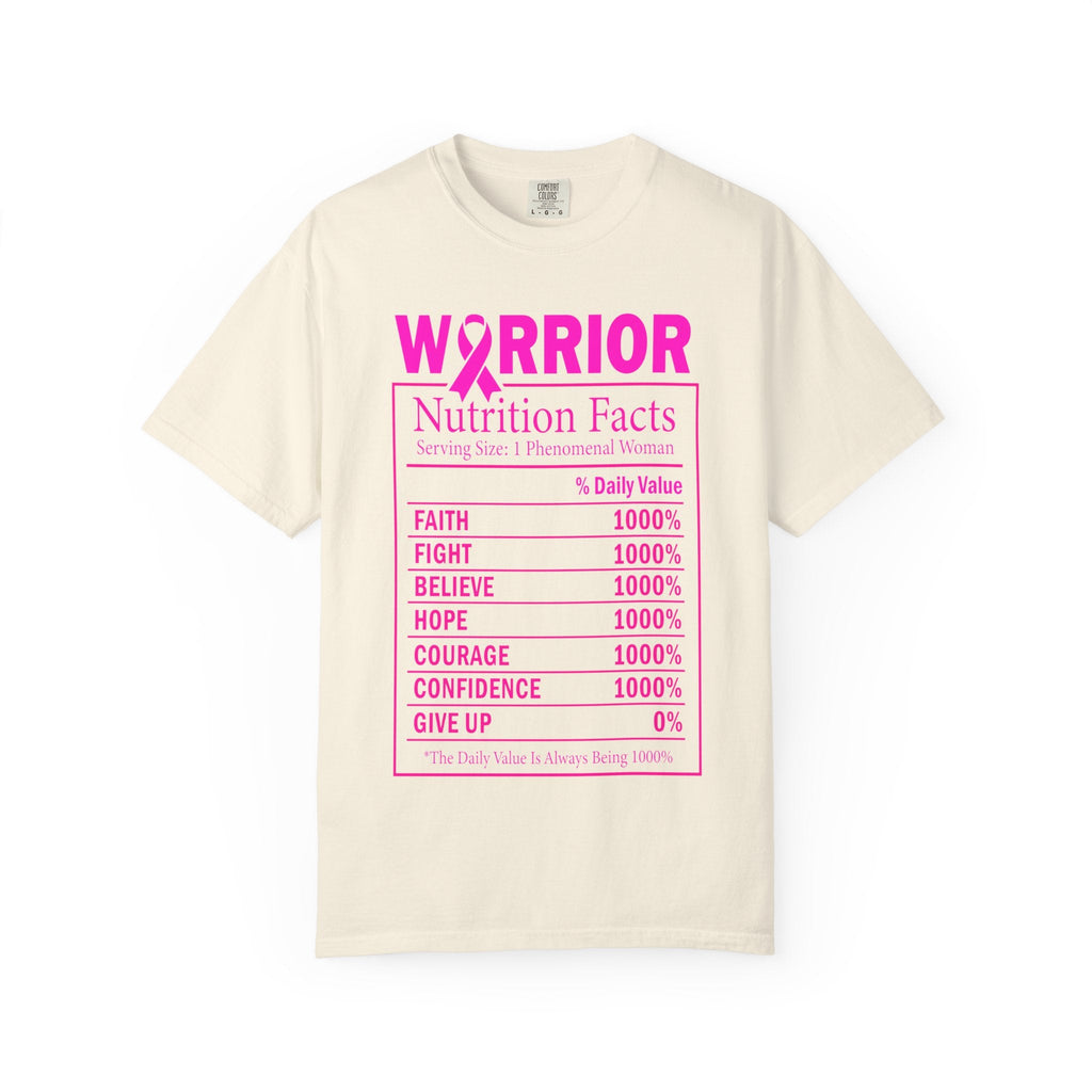 Warrior Nutrition Facts Breast Cancer Awareness Tee – Faith, Hope & Courage Edition