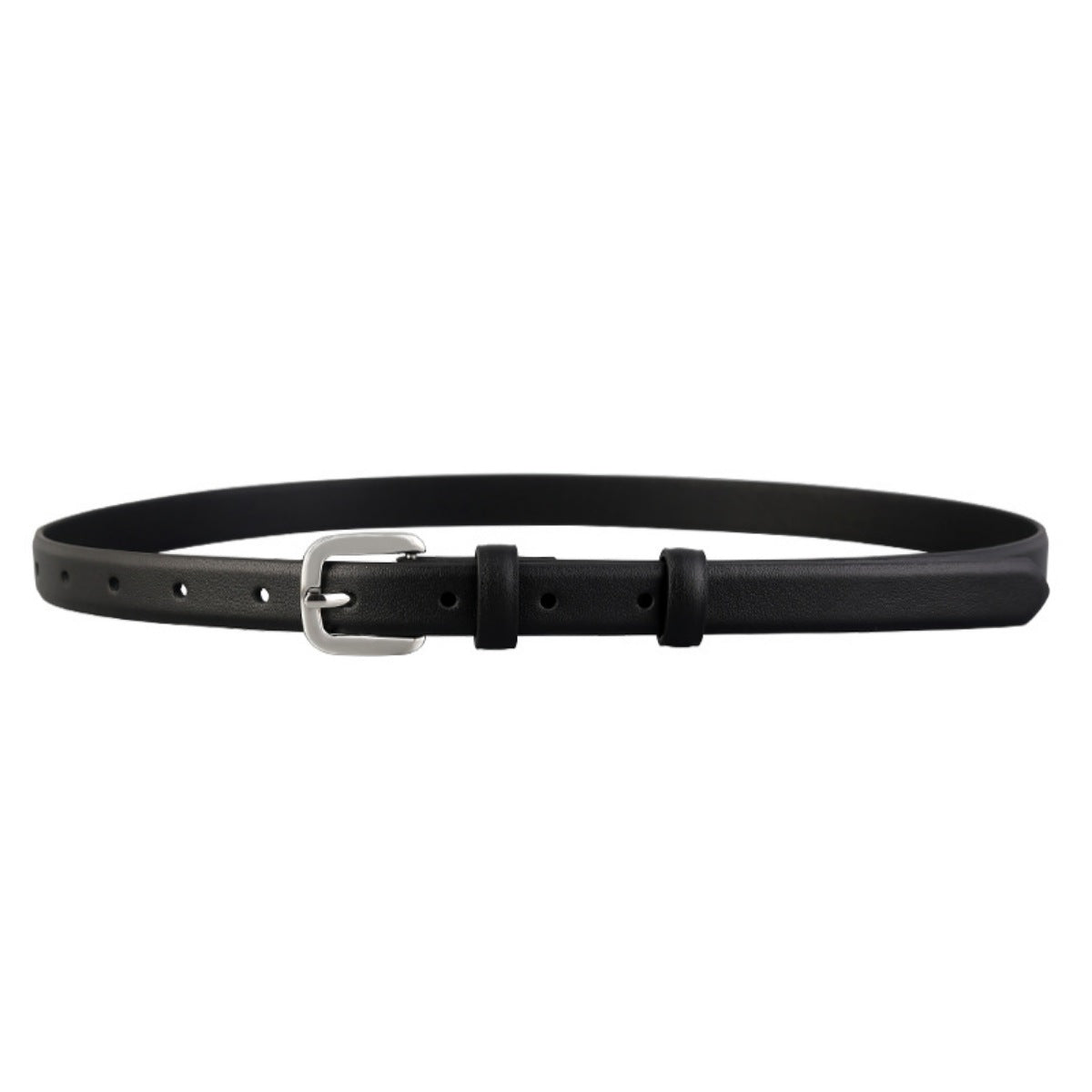 Women's Skinny Buckle Belt in Genuine Cowhide Leather