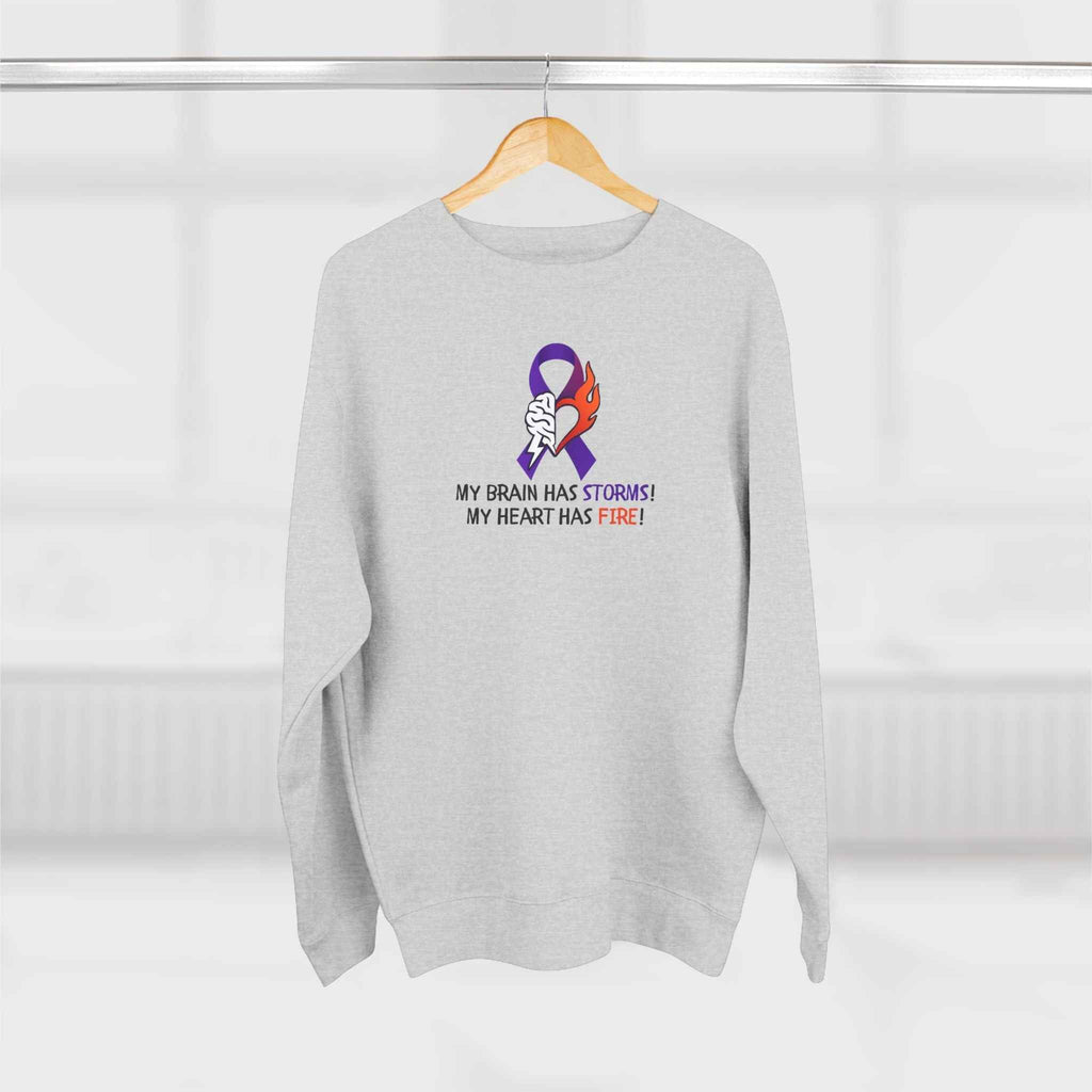 Epilepsy Awareness “Brain Storms & Heart Fire” Unisex Sweatshirt