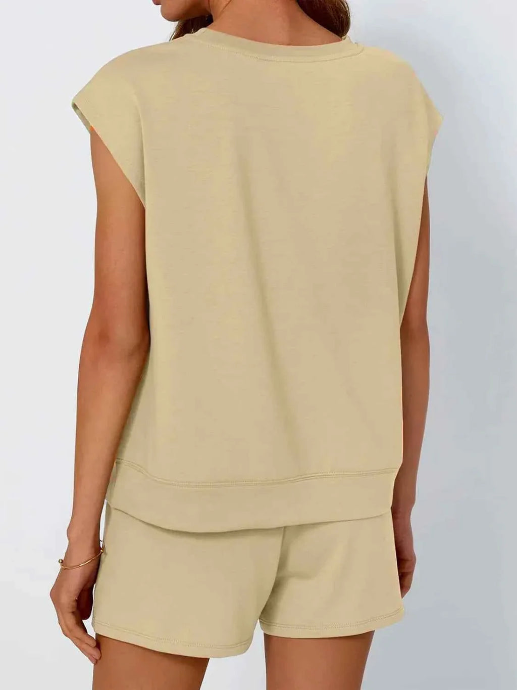 Round Neck Two-Piece Set - Drop Sleeve Design