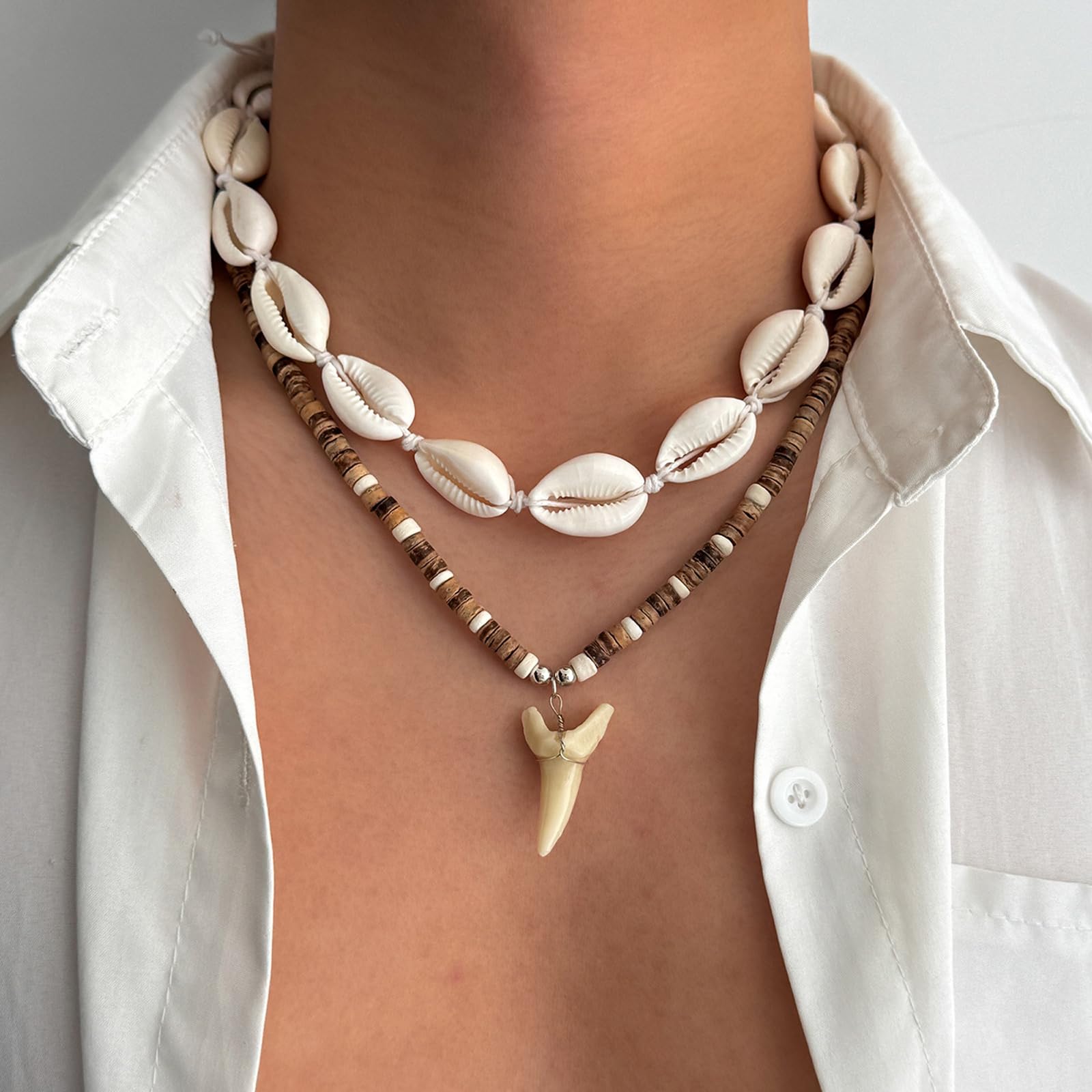Your Always Charm Mens Necklaces Puka Shell Necklaces for Men Surfer Beaded Choker Necklace Summer Beach Jewelry Gifts for Son Dad Husband