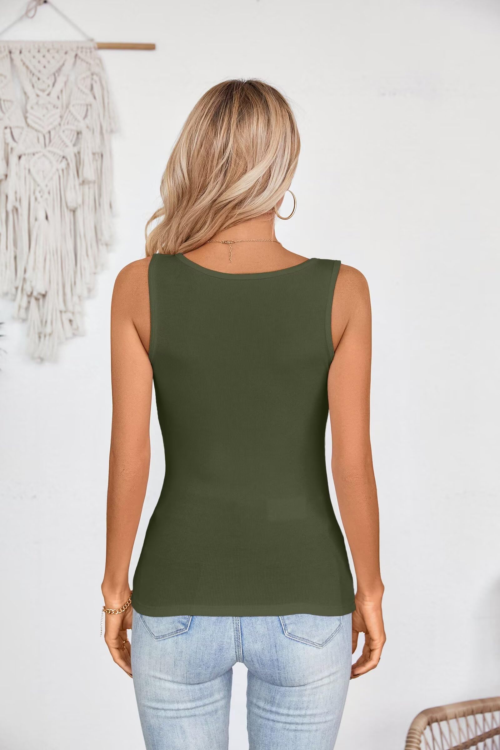 VICHYIE Womens Summer Cutout Tank Tops Sleeveless Shirts Ribbed Tanks Slim Fitted Y2K Sexy Basic Tee Shirt