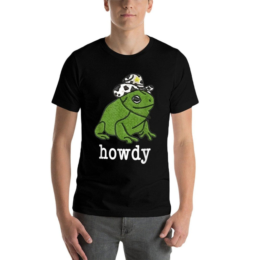 Howdy Frog, Frog Meme, Meme Frog Funny, Parody Humor  Wrinkle-resistant T-Shirt