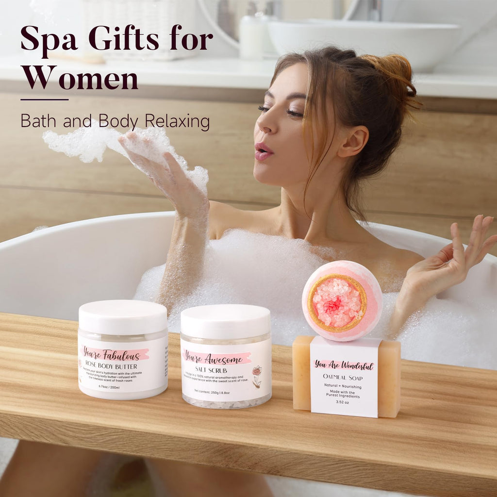 Spa Gifts for Women, Home SPA Kit Bath Set Self Care Package