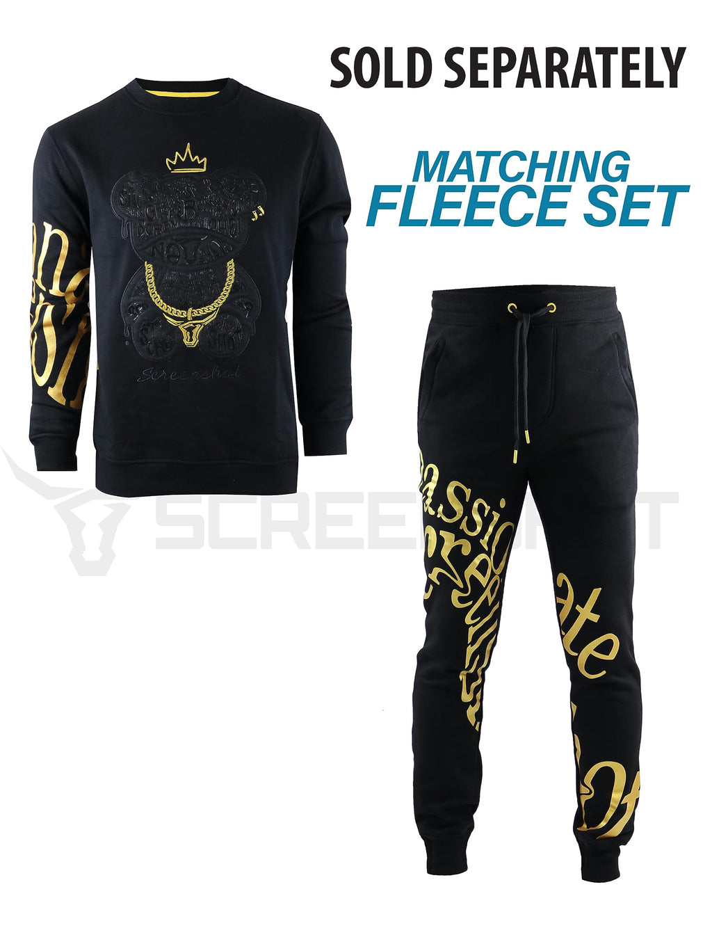 SCREENSHOT Mens Urban NYC Graffiti Hip Hop Fleece Pullover Active Fashion Crew Neck Sweatshirt Top