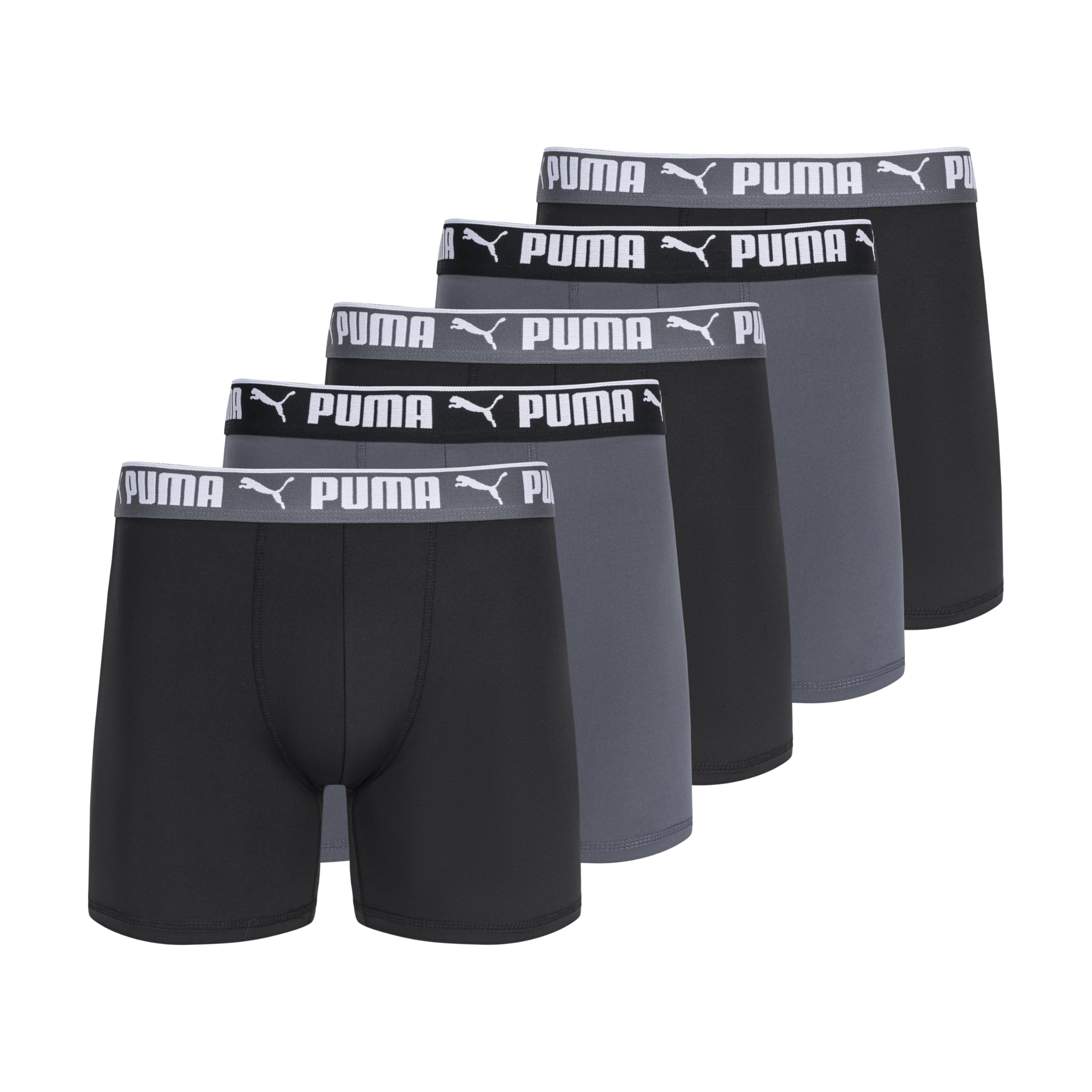 PUMA Men's 5 Pack Performance Boxer Briefs