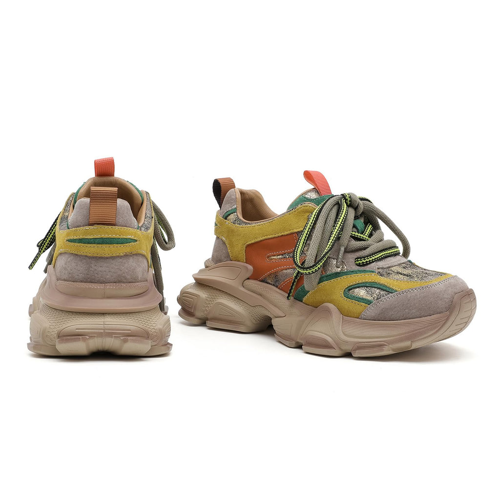 Drikler Women's Chunky Platform Comfort Orthopedic Wedge Walking Shoes Fashion Lace Up Casual Non-Slip Running Shoes