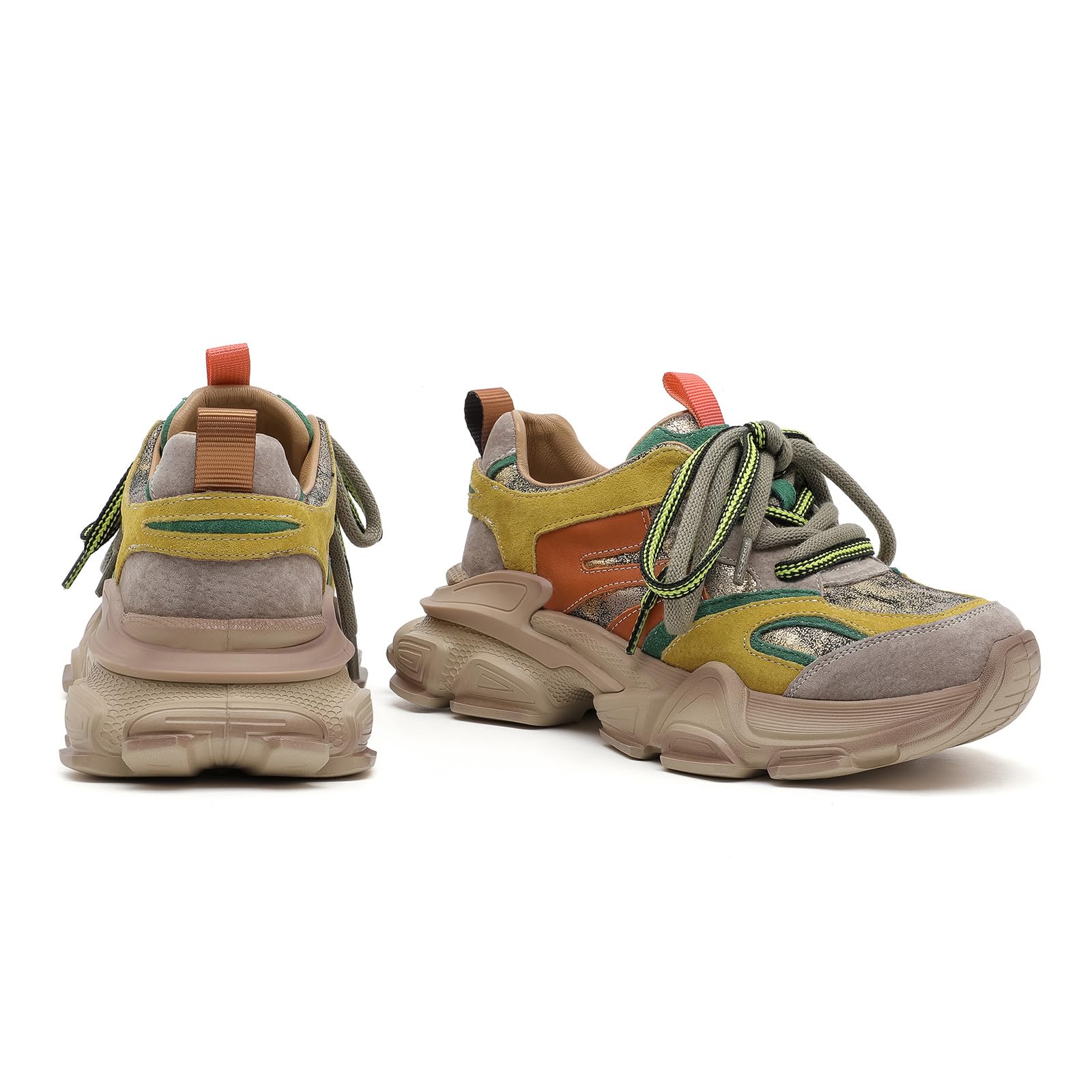 Drikler Women's Chunky Platform Comfort Orthopedic Wedge Walking Shoes Fashion Lace Up Casual Non-Slip Running Shoes