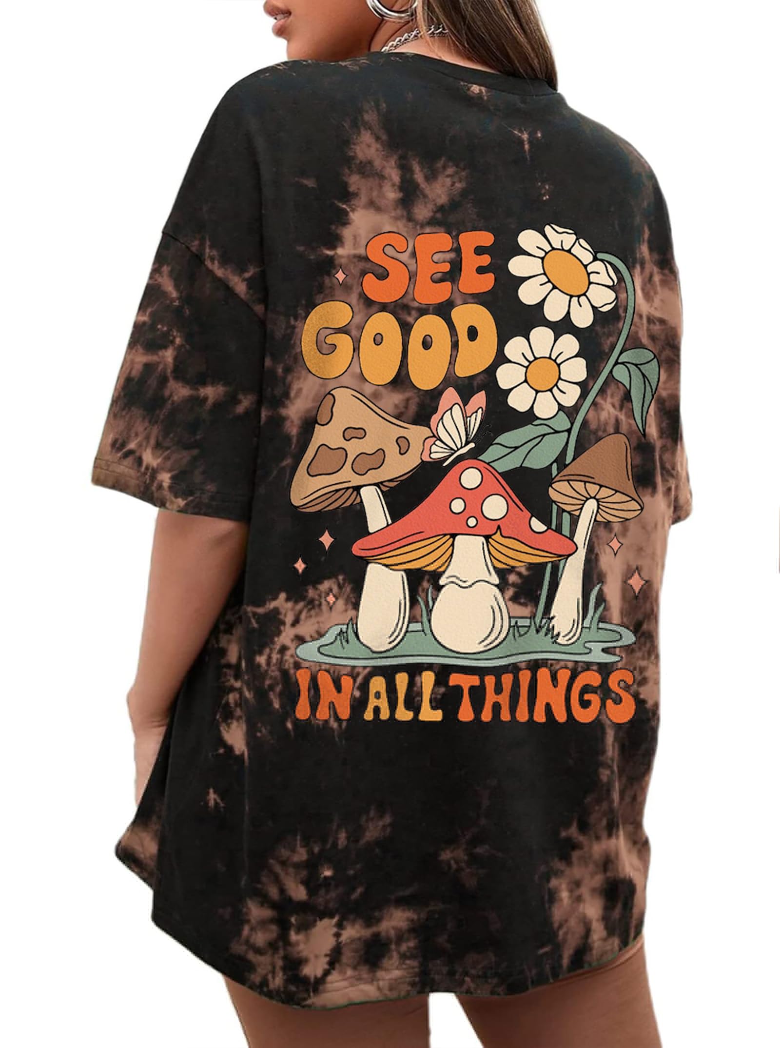CSDAJIO Women's Trendy Oversized T Shirt Graphic Tee Crewneck Short Sleeve Loose Cute Going Out Summer Tops