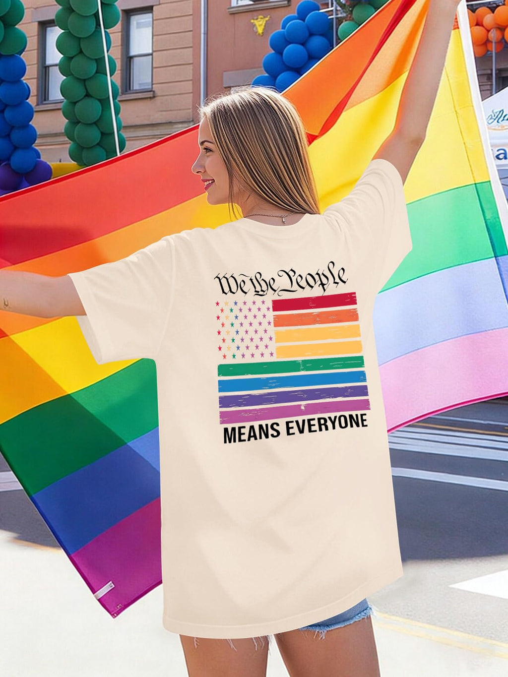 OCURHU Pride Shirts for Women Oversized LGBTQ Support Equality Tshirts Pride Month Tees Tops