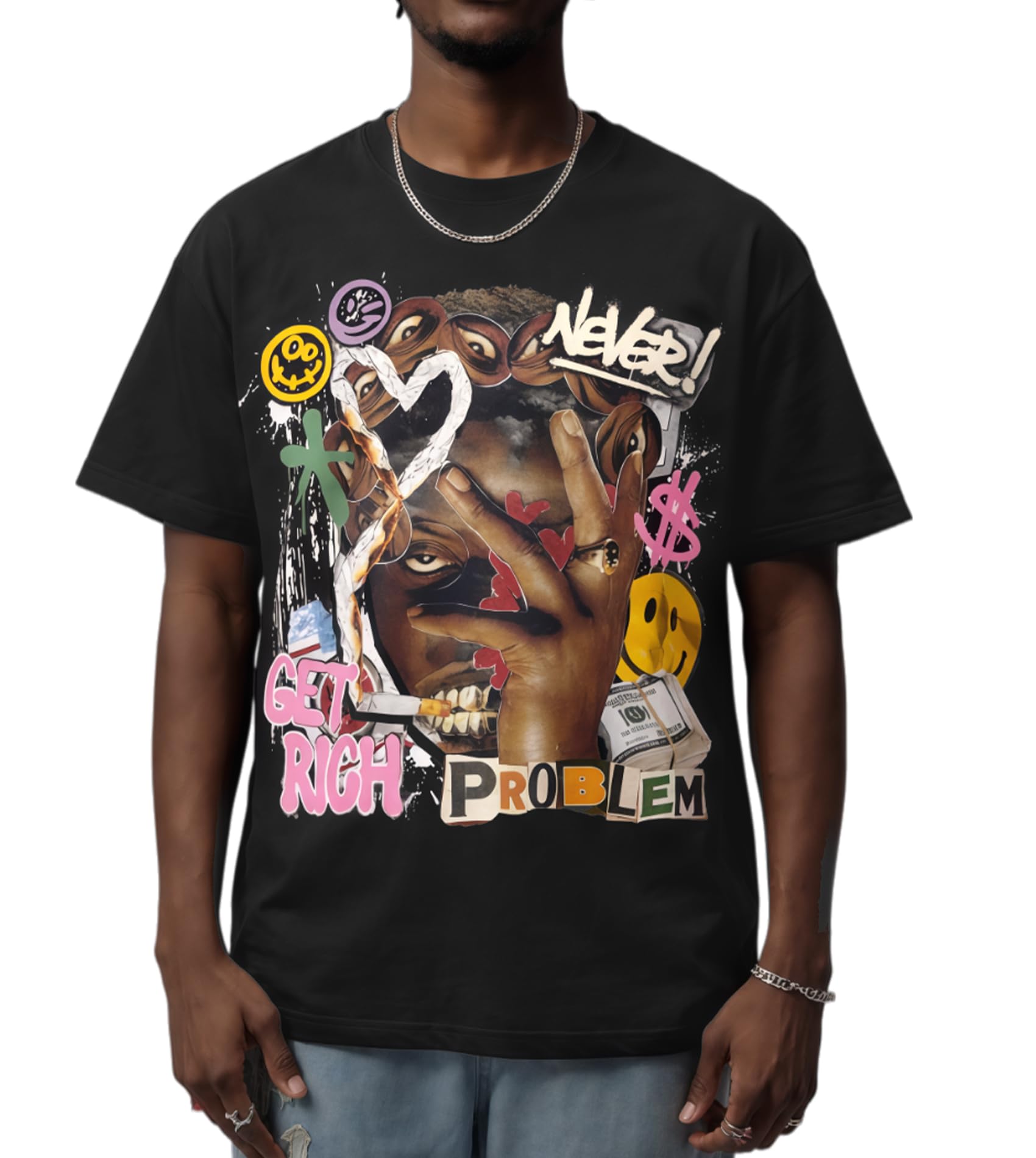 Sopula Studio Mens Graphic T-Shirts, Christian Tees Shirt Unisex Oversized Jesus Y2K Cotton Streetwear Top