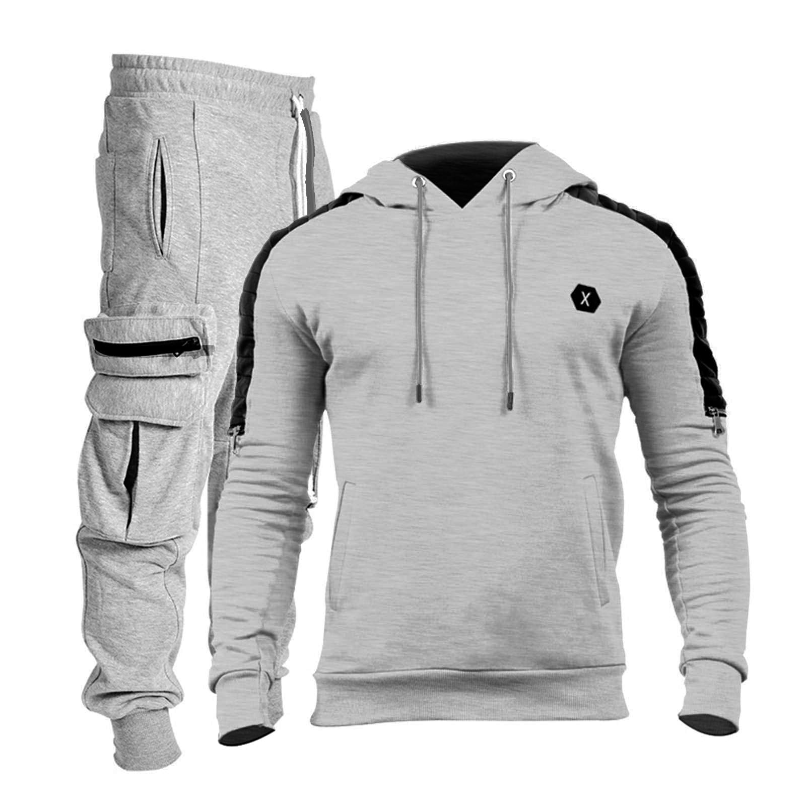 VoLIta Men's Tracksuit 2 Piece Hoodie Athletic Jogging Sweatsuits for Men Casual Sports Long Sleeve Pullover Suit Set