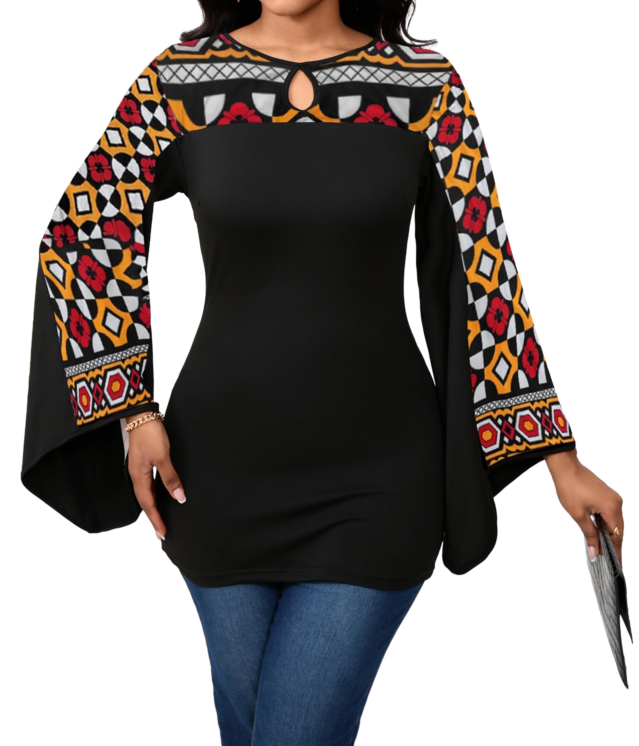 Sexy Floral Blouse for Women Casual Long Sleeve Button Down T-Shirt Simple V Neck Loose Tops Shirts Dress
