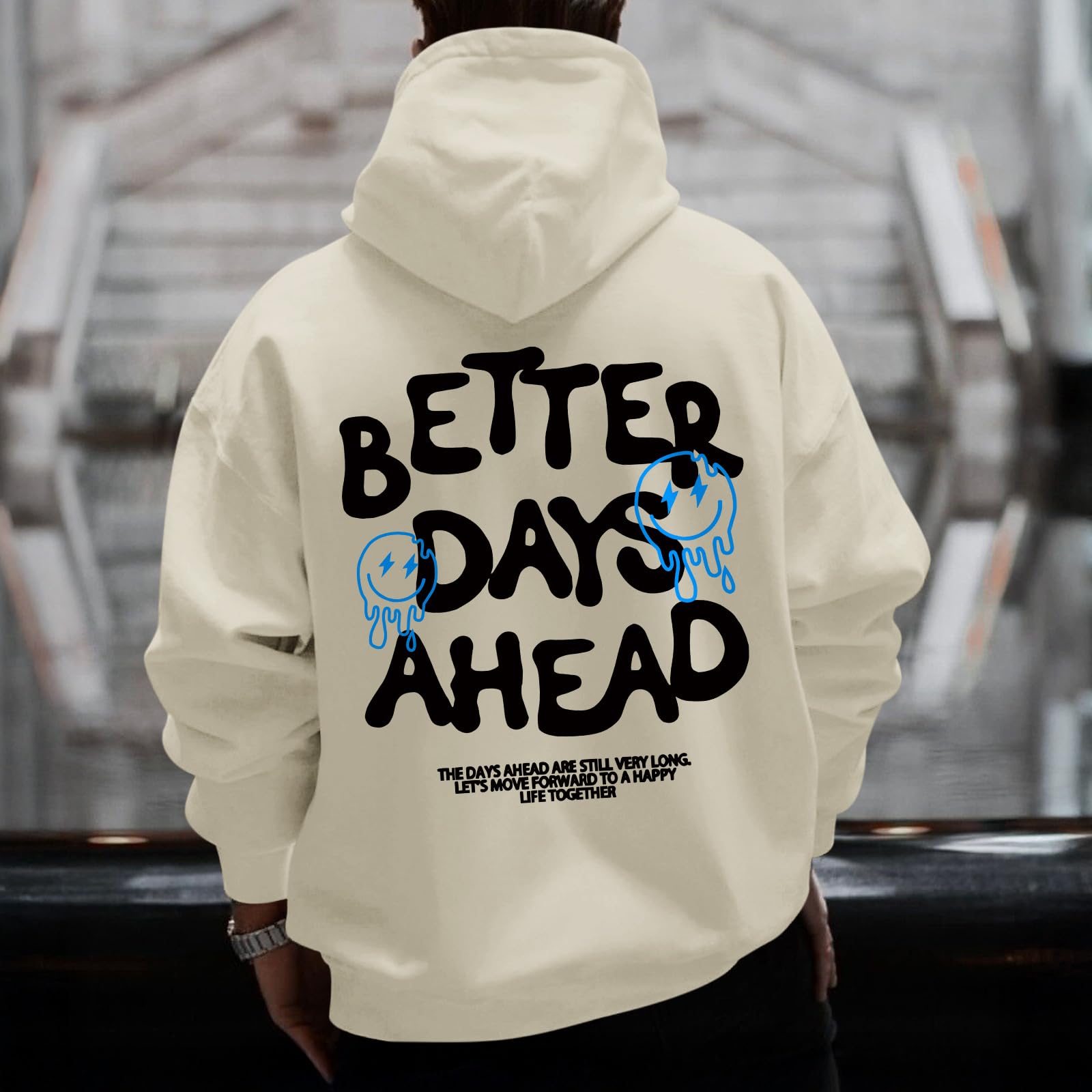 Lubpow Funny Hoodies for Men Vintage Graphic Y2k Hoodie Inspirational Saying Sweatshirts Casual Streetwear Pullovers Tops