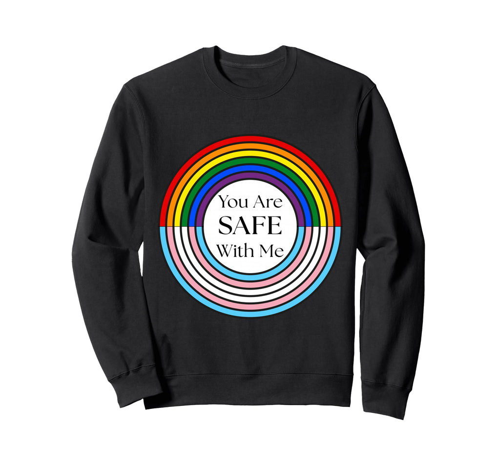 Pride Transgender Rainbow Circle Flag Sweatshirt - Minimalist Print Unisex