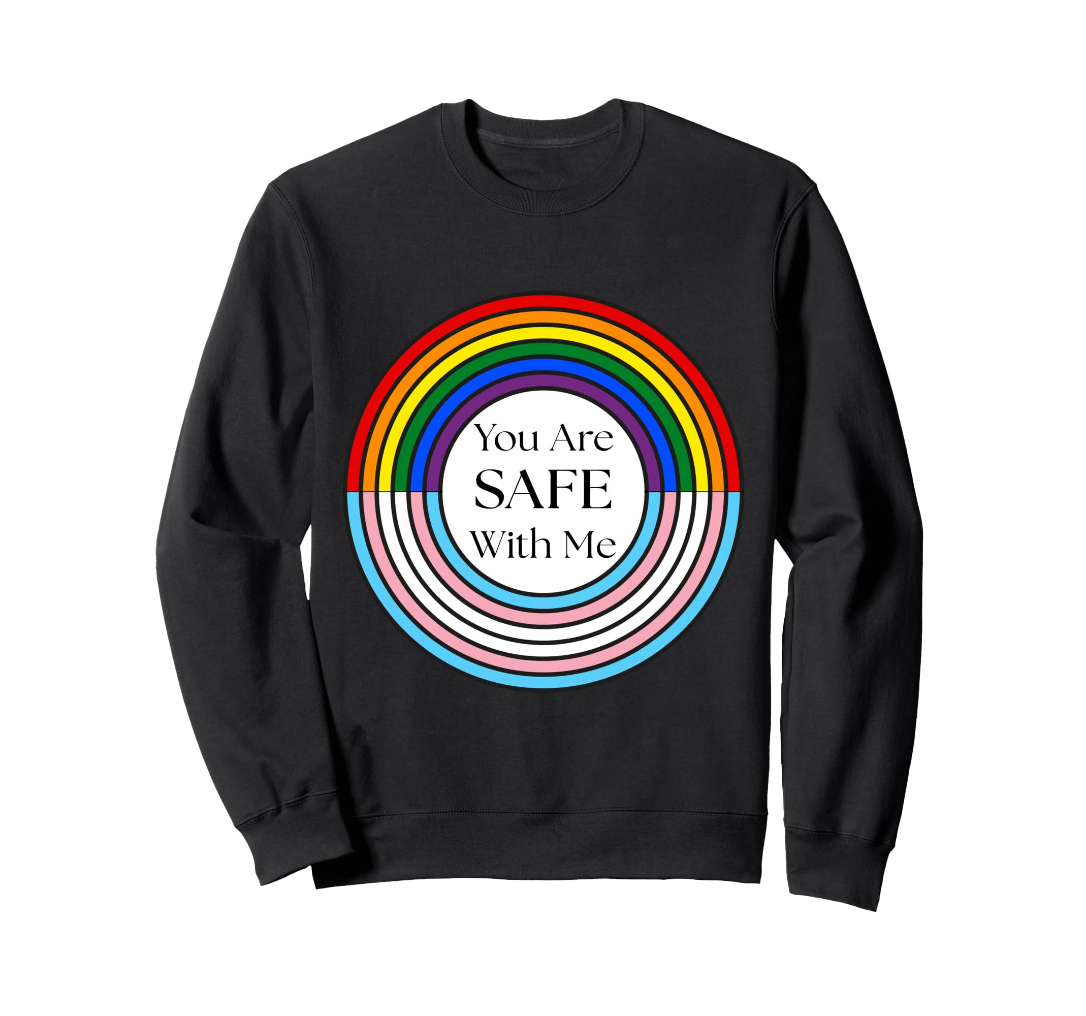 Pride Transgender Rainbow Circle Flag Sweatshirt - Minimalist Print Unisex
