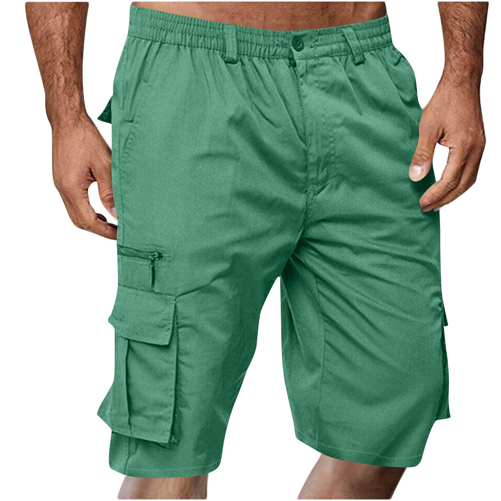 SMIDOW Cargo Shorts for Men - Big and Tall Casual Summer Elastic Waist Outdoor Work Hiking Cargo Short Pants with Pockets