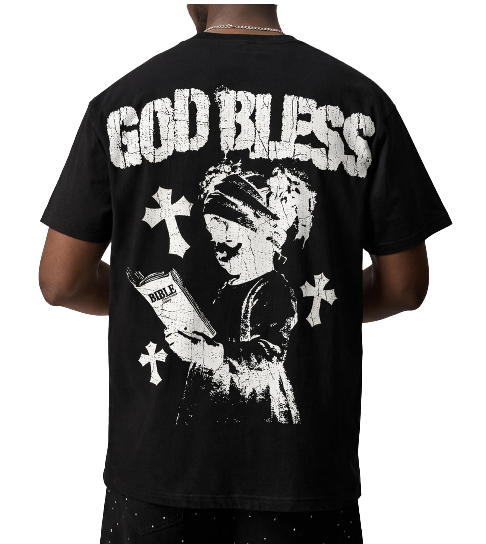 Sopula Studio Mens Graphic T-Shirts, Christian Tees Shirt Unisex Oversized Jesus Y2K Cotton Streetwear Top