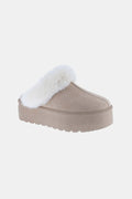 Weeboo Thick Bottom Fur Trim Snow Slippers – Taupe