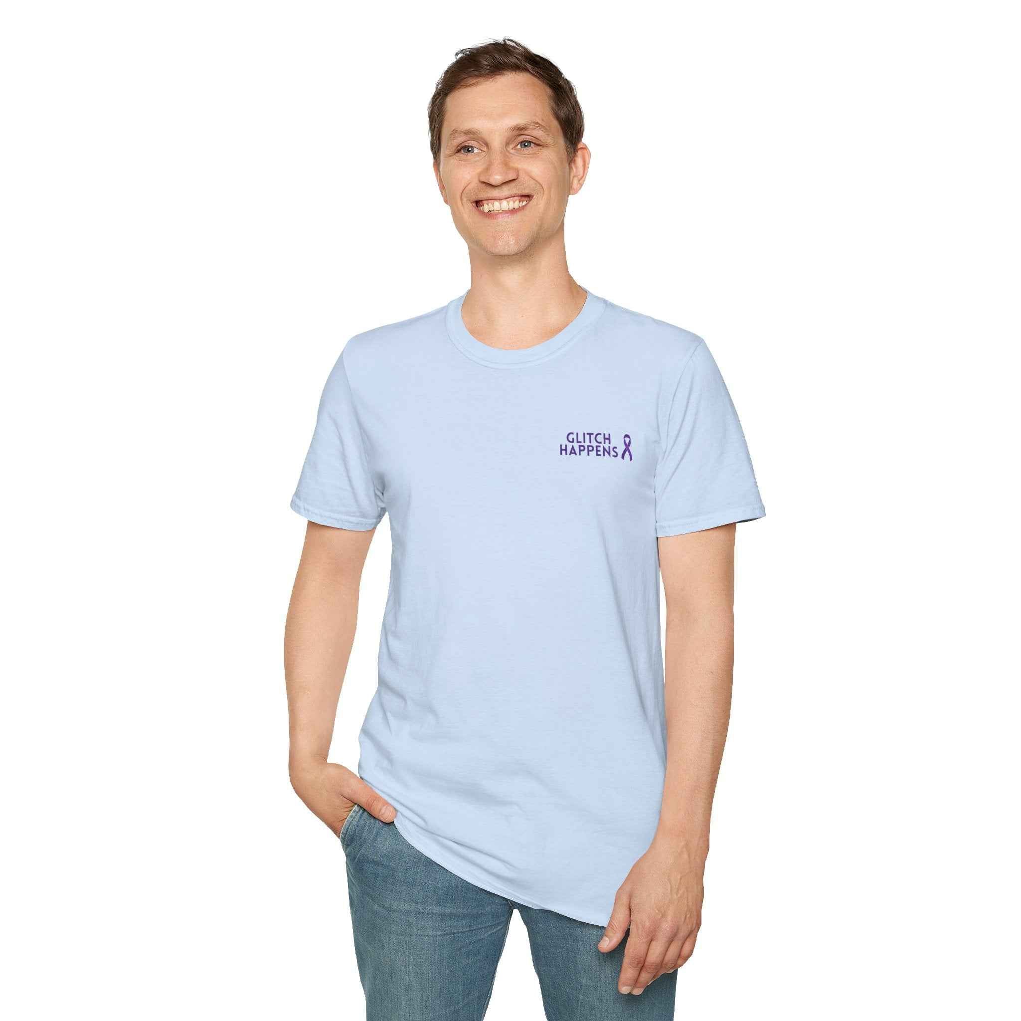 Glitch Happens Tee – Minimalist Seizure First Aid Shirt