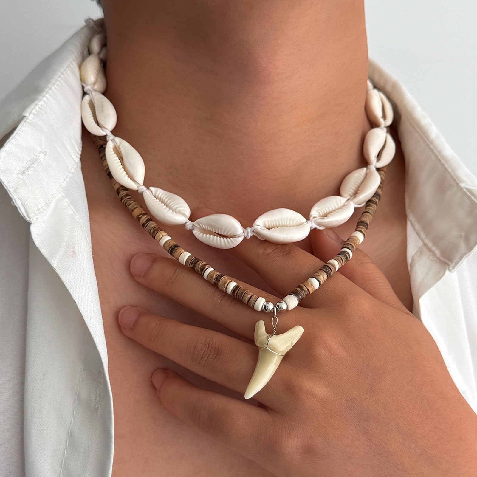 Your Always Charm Mens Necklaces Puka Shell Necklaces for Men Surfer Beaded Choker Necklace Summer Beach Jewelry Gifts for Son Dad Husband