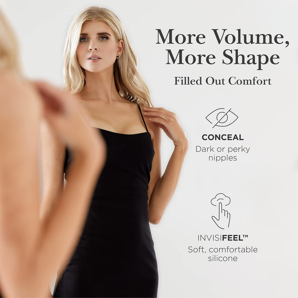 Nippies Reusable Nipple Covers for Women - Extra Thick, Teardrop & Semi-Circle Styles - No-Show Coverage for Backless Outfits