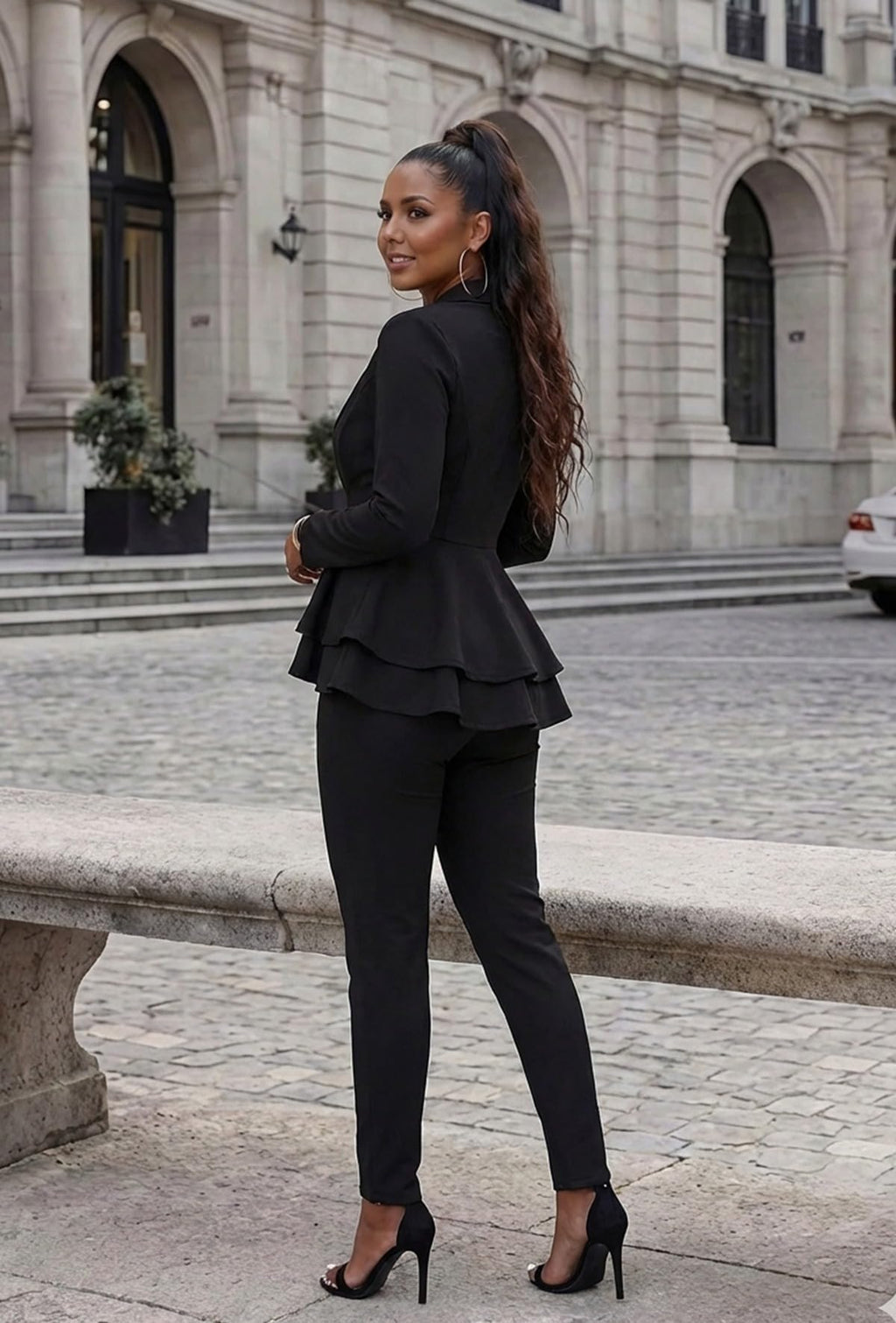 Salimdy Sexy 2 Piece Outfits for Women Long Sleeve Solid Blazer with Pants Casual Elegant Business Suit Sets