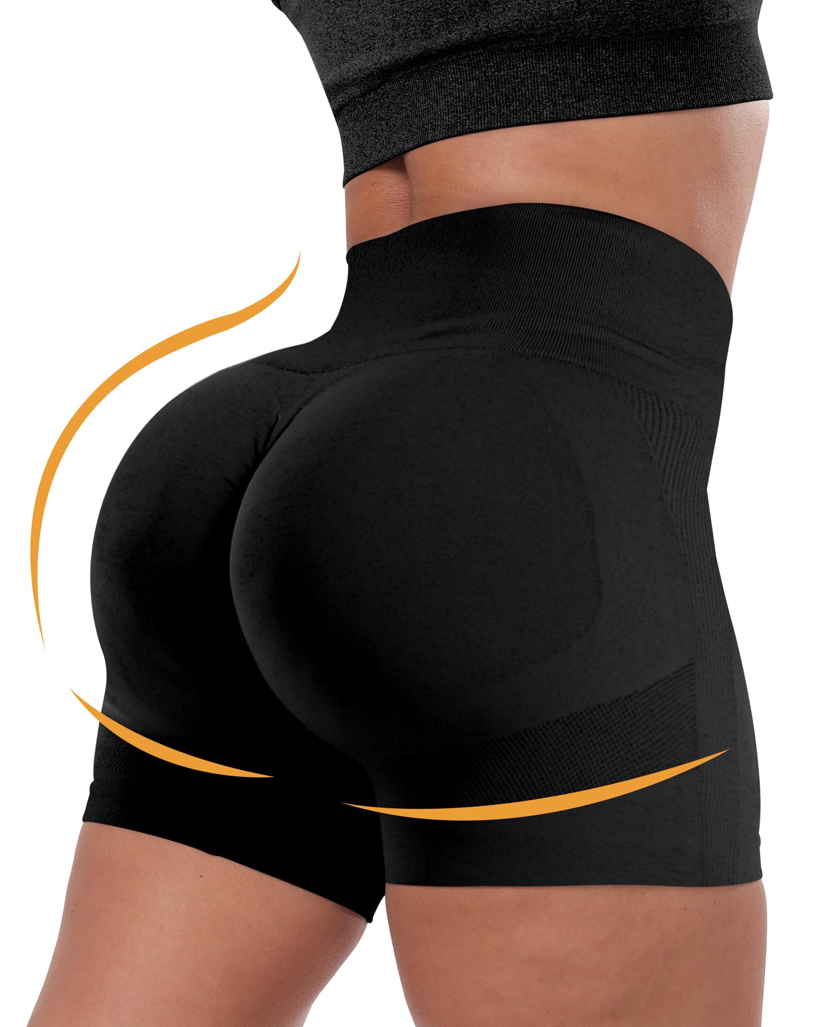 CHRLEISURE Workout Shorts Sets for Women, High Waisted Gym Butt Lifting Scrunch Butt Seamless Shorts