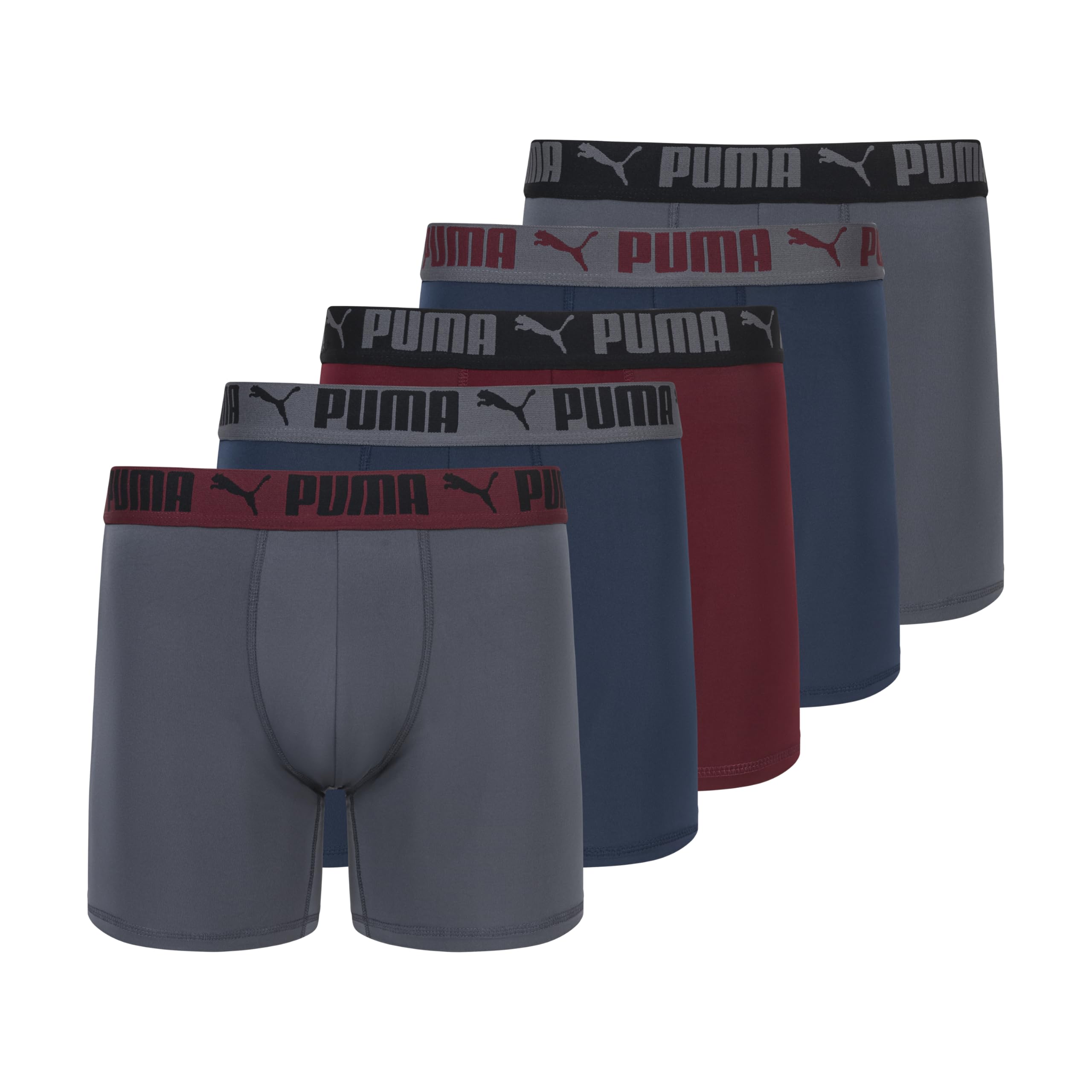 PUMA Men's 5 Pack Performance Boxer Briefs