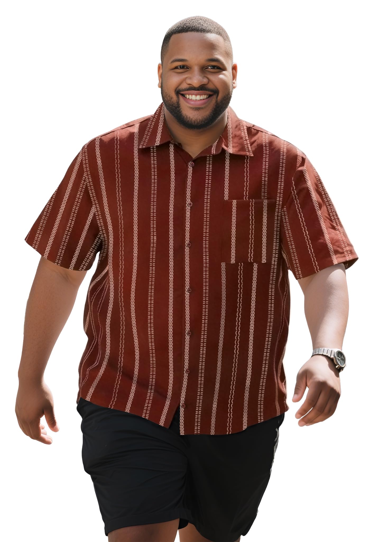 Yuyapu Button Down Shirt Men Causal Big and Tall Shirts for Men Short Sleeve Button up Summer Beach Work Shirts Plus Size