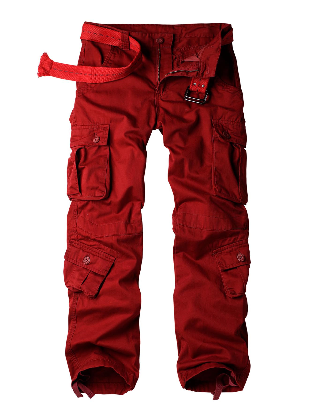 AKHIKING Men's Camo Cargo Work Pants Cotton Tactical Ripstop Casual Combat Pants with 8 Pockets