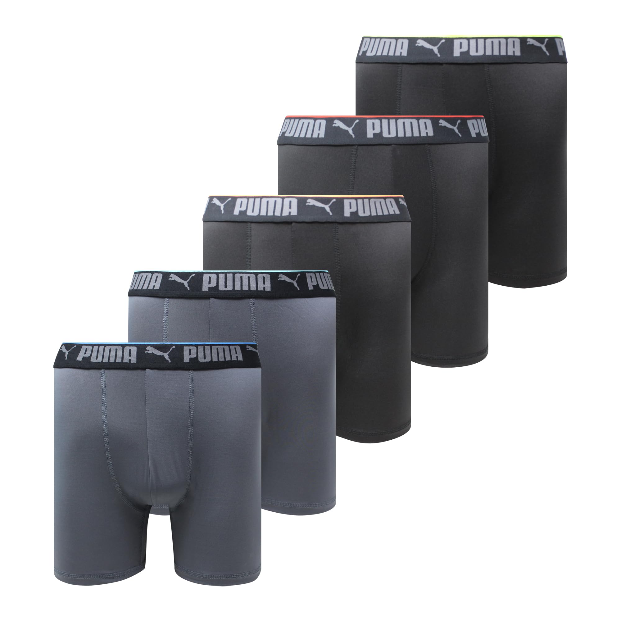 PUMA Men's 5 Pack Performance Boxer Briefs