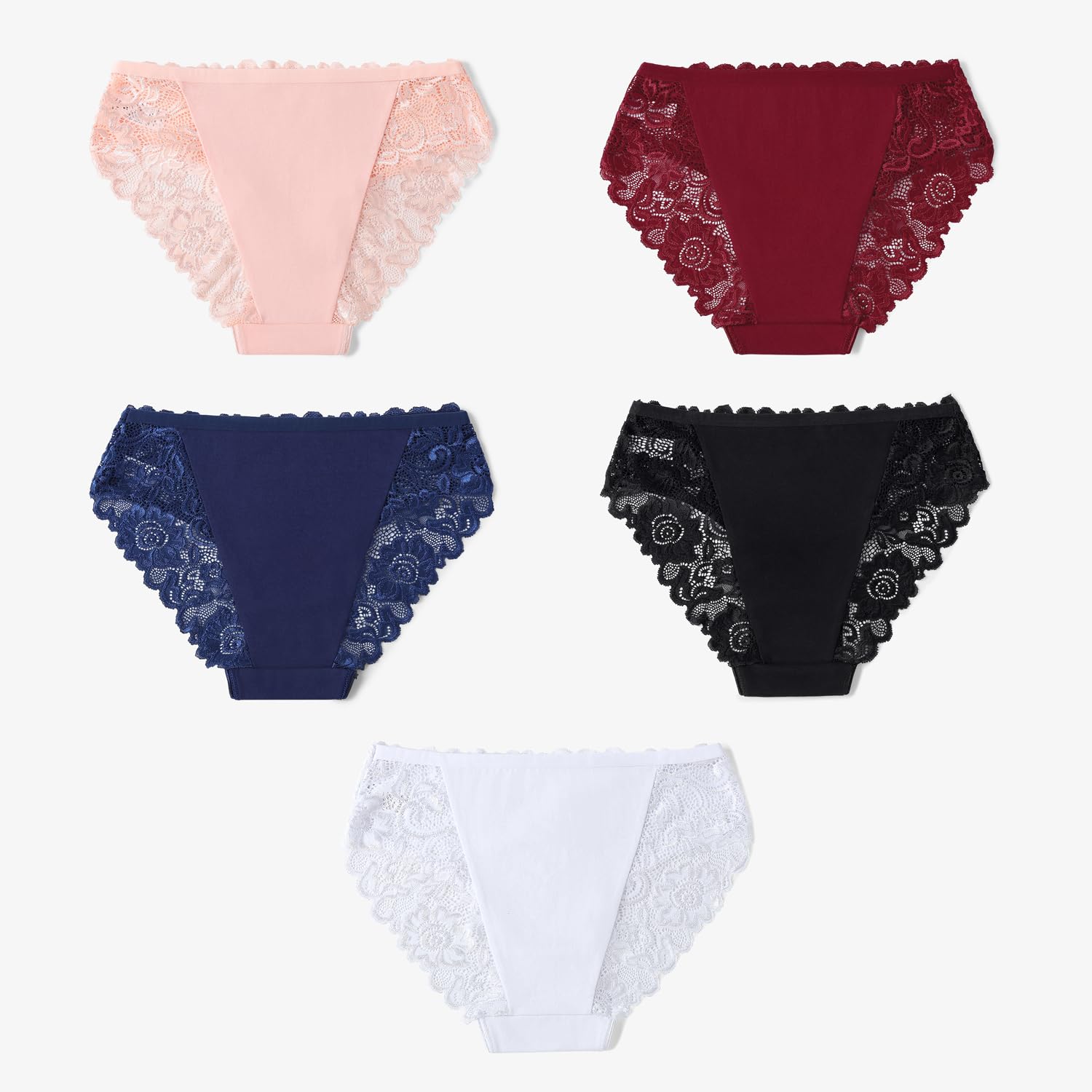 everyjoys Sexy Underwear Lace Panties for Women Bikini Underwear Hipster Underpants Lace Soft Breathe Briefs Multipack 5-Pack