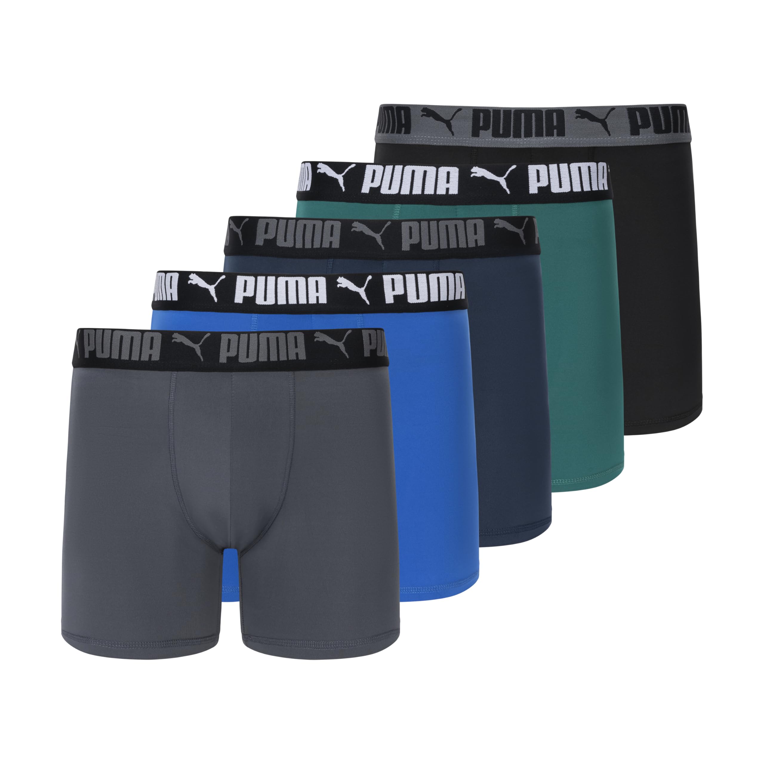 PUMA Men's 5 Pack Performance Boxer Briefs